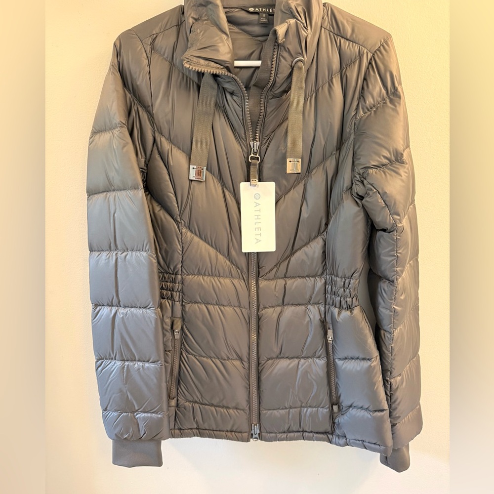 Athleta Steel Gray Quilted Packable Puffer Jacket